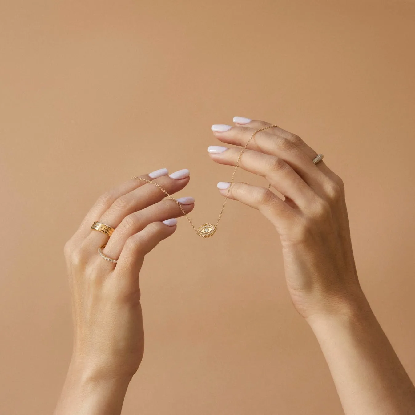 Gold & Diamond Evil Eye Protection Necklace sold by EF Collection product image thumbnail 5