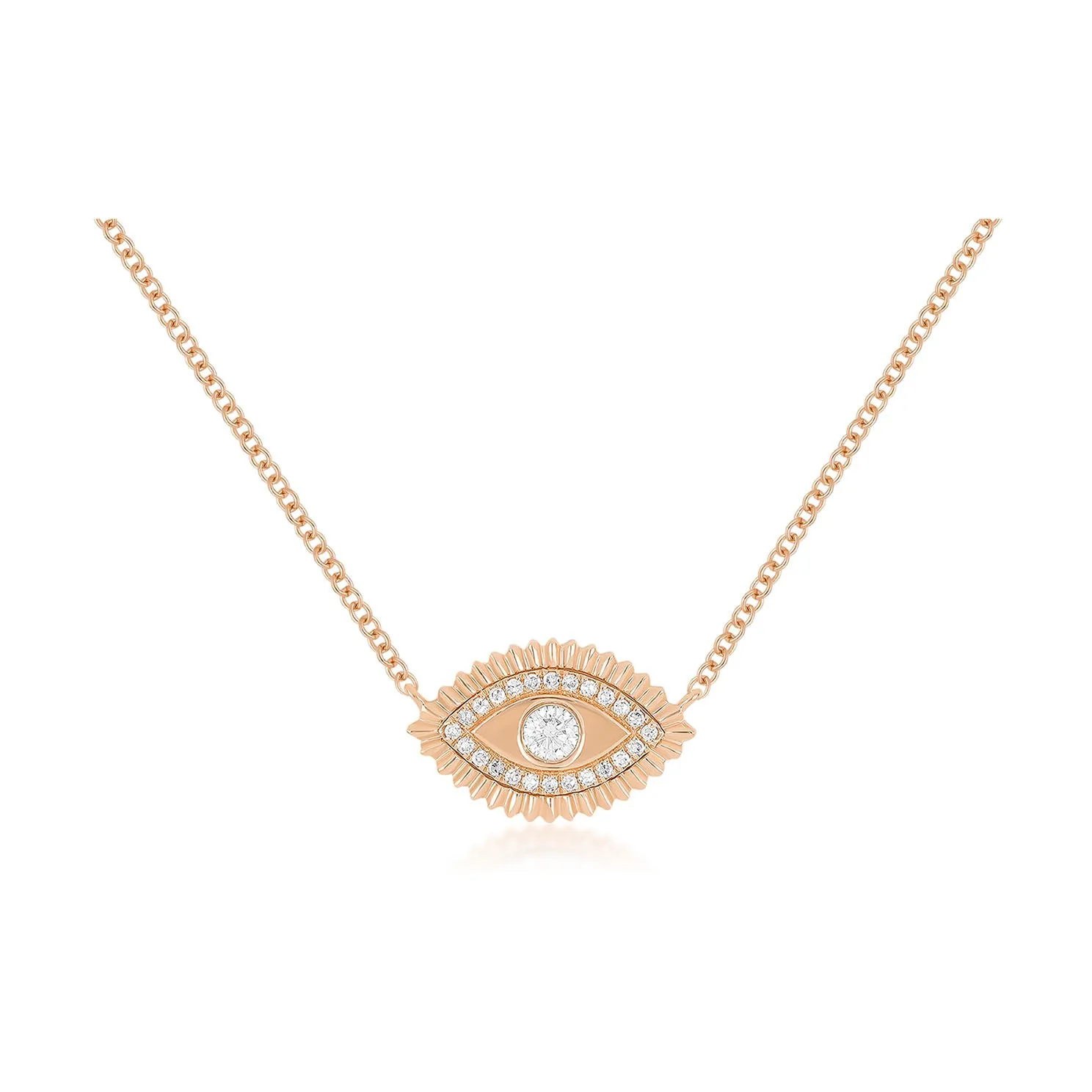 Gold & Diamond Evil Eye Protection Necklace sold by EF Collection product image thumbnail 4