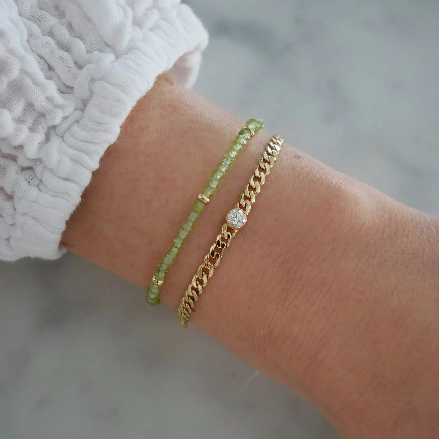 Birthstone Bead Bracelet In Peridot sold by EF Collection product image thumbnail 2