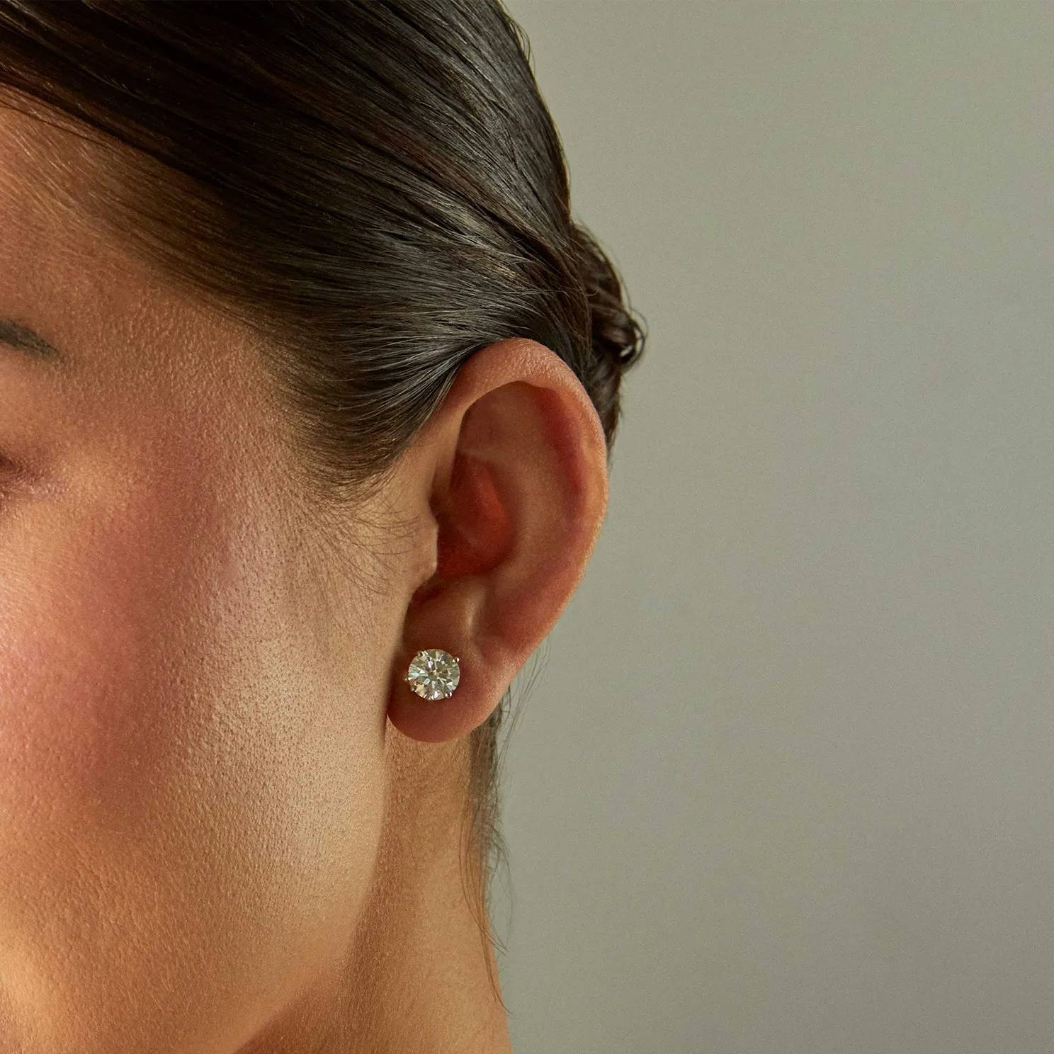 Round Diamond Solitaire Stud Earrings sold by EF Collection product image thumbnail 2