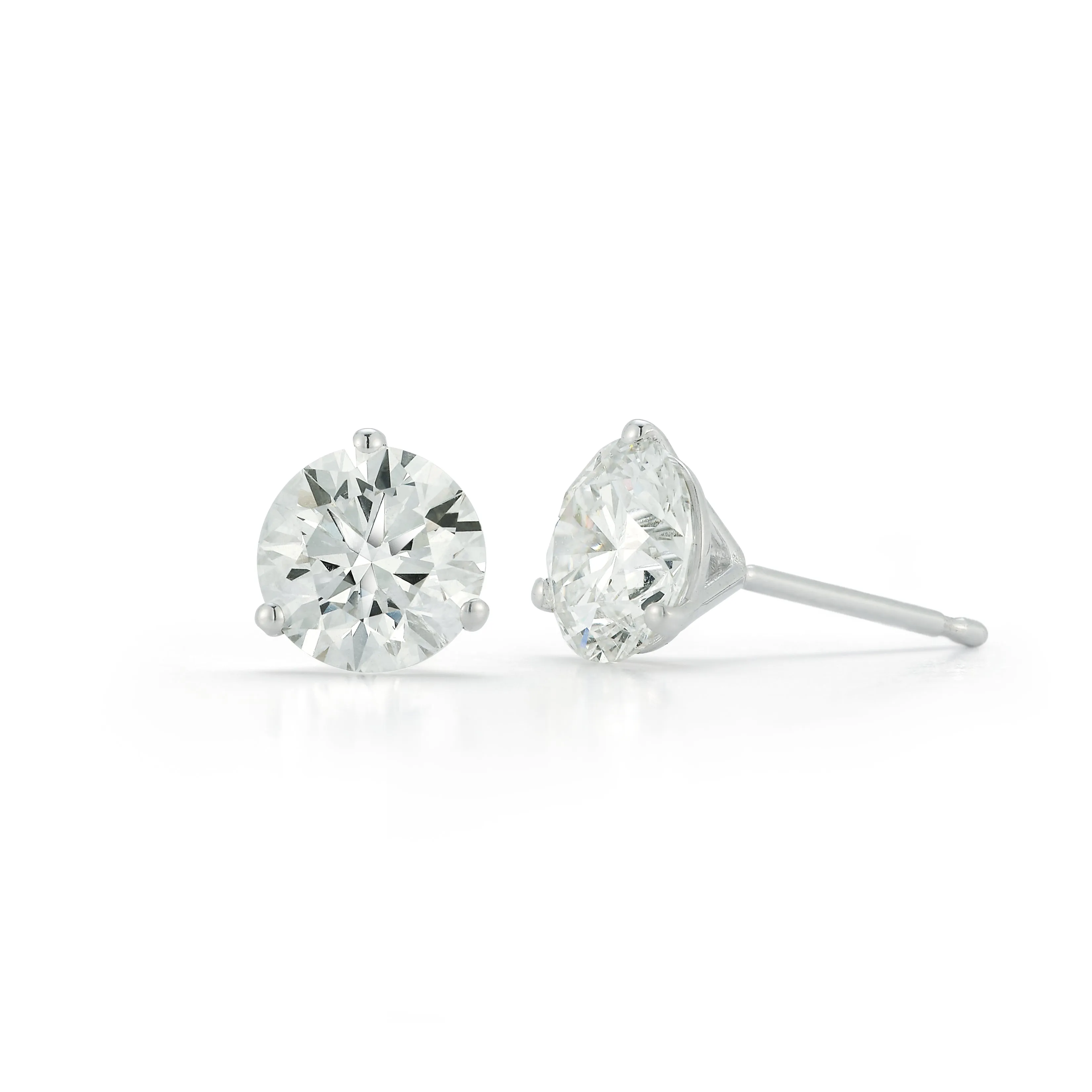 Round Diamond Solitaire Stud Earrings sold by EF Collection