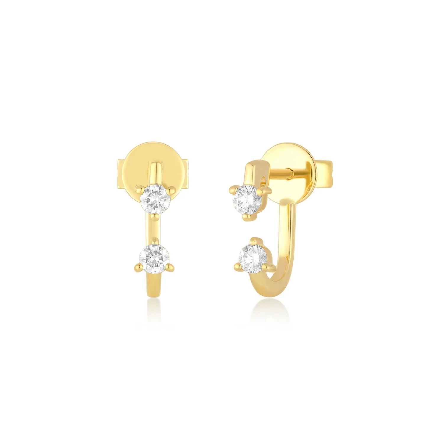 Double Prong Set Diamond Earring sold by EF Collection