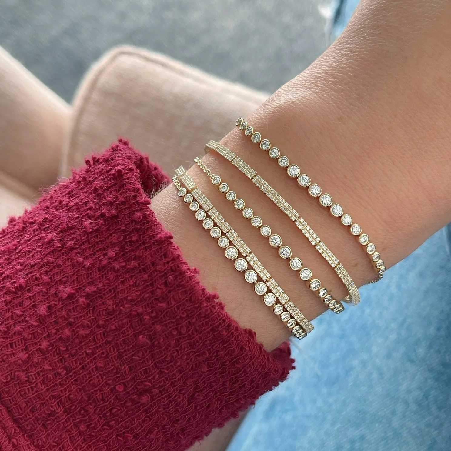 Double Row Diamond Eternity Bracelet sold by EF Collection product image thumbnail 5