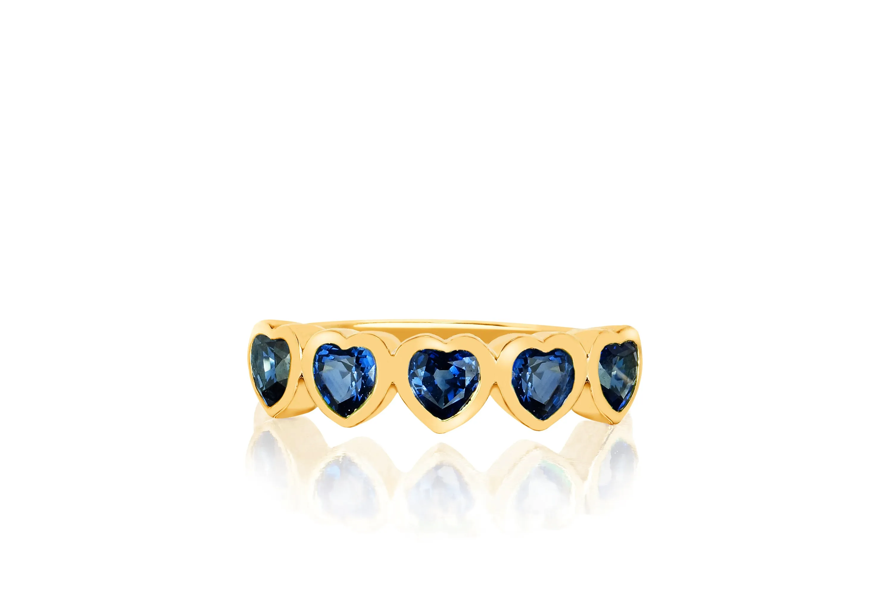 Blue Sapphire Multi Heart Ring sold by EF Collection