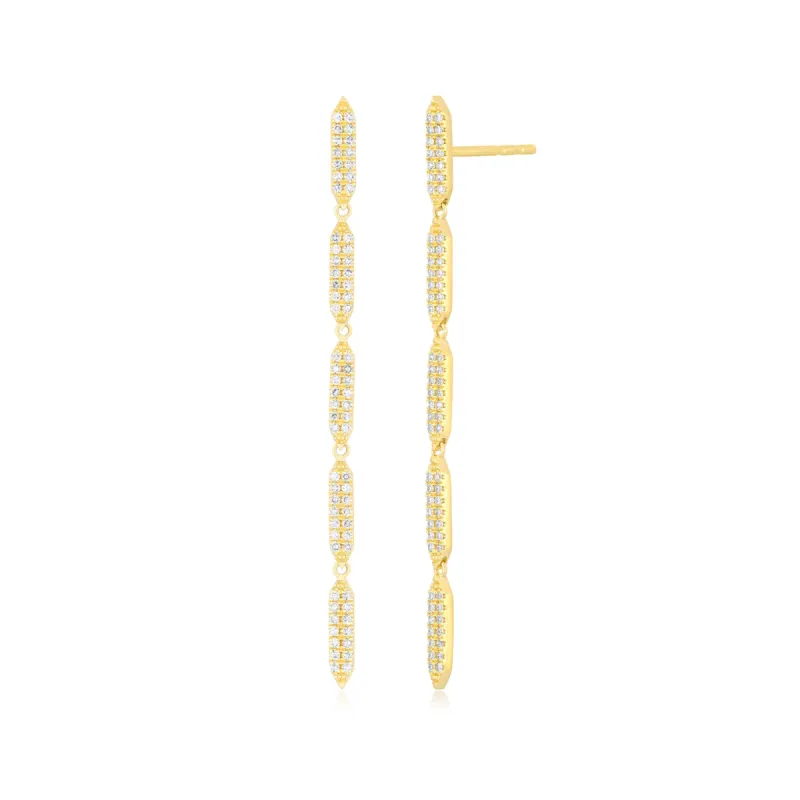 Pavé Diamond "On Point" Drop Earrings made by EF Collection