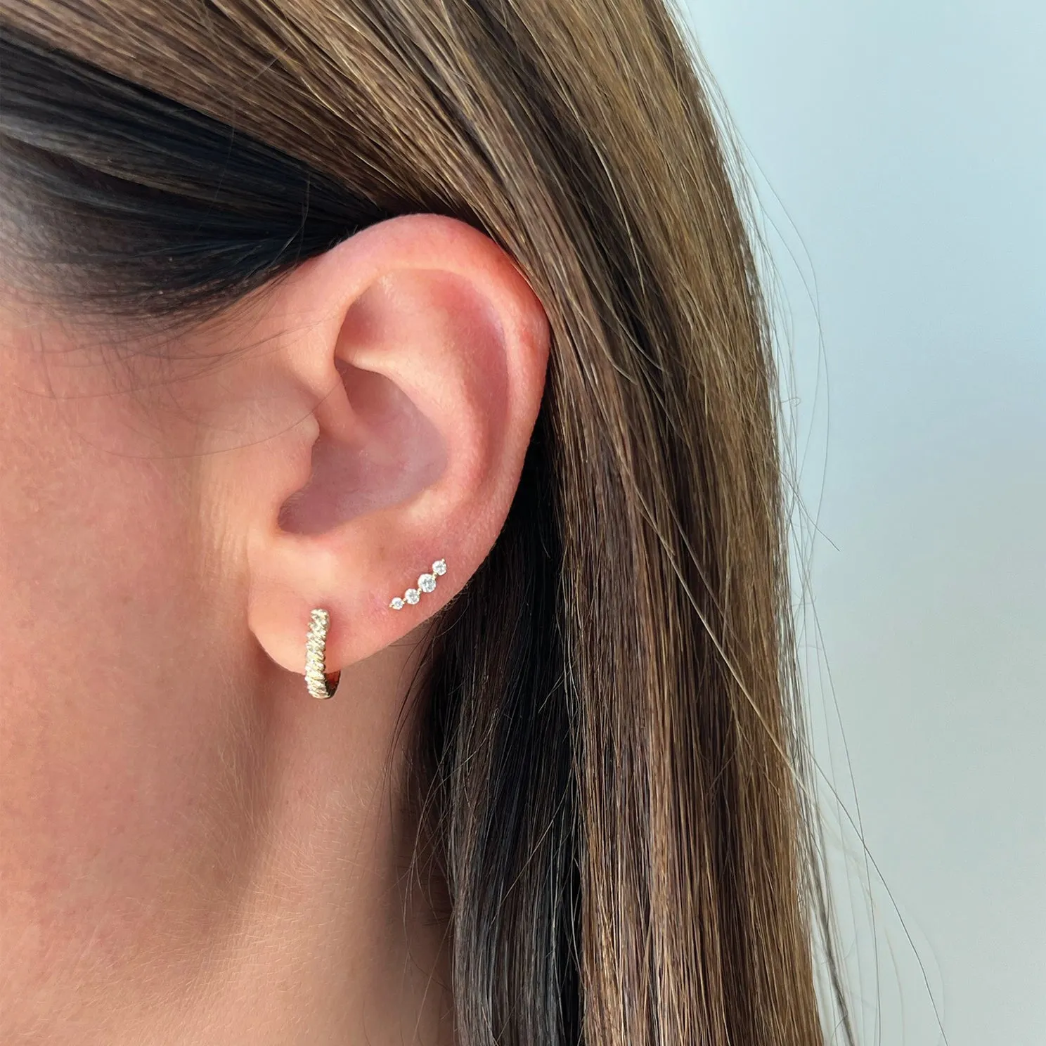 Prong Set Diamond Arc Stud Earring sold by EF Collection product image thumbnail 2