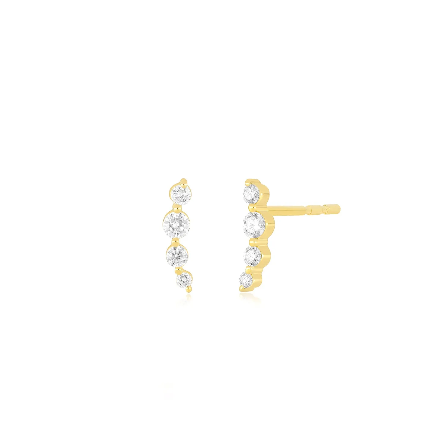 Prong Set Diamond Arc Stud Earring sold by EF Collection
