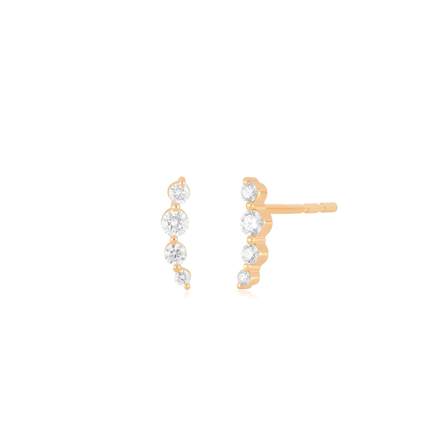 Prong Set Diamond Arc Stud Earring sold by EF Collection product image thumbnail 3