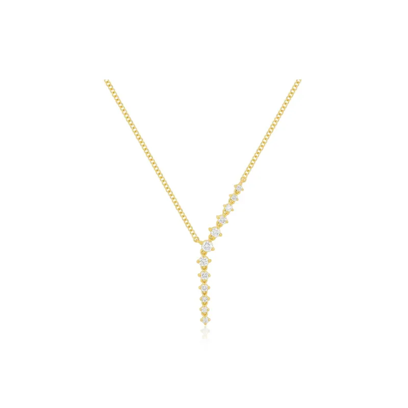 Prong Set Diamond Waterfall Necklace sold by EF Collection