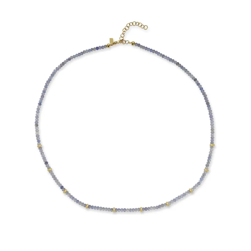 Birthstone Bead Necklace In Tanzanite sold by EF Collection