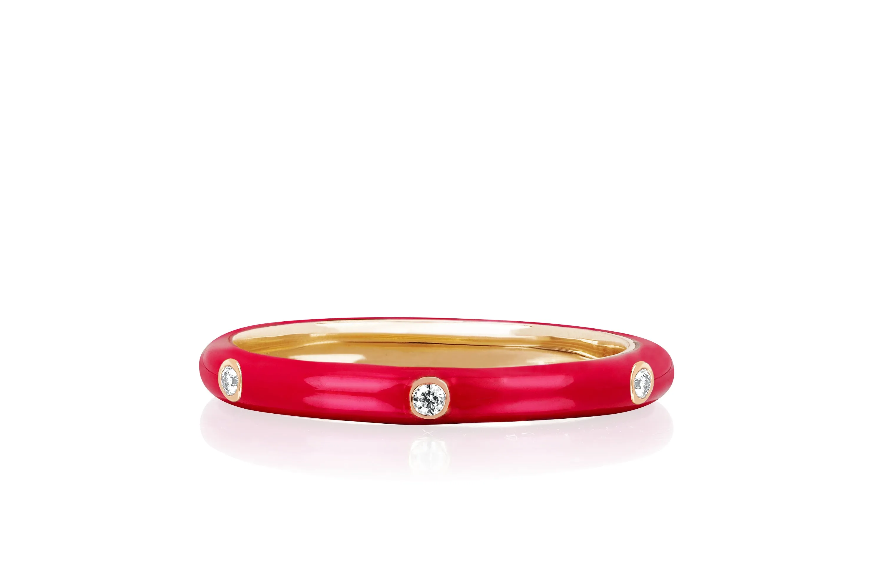 3 Diamond Red Enamel Stack Ring sold by EF Collection product image thumbnail 3
