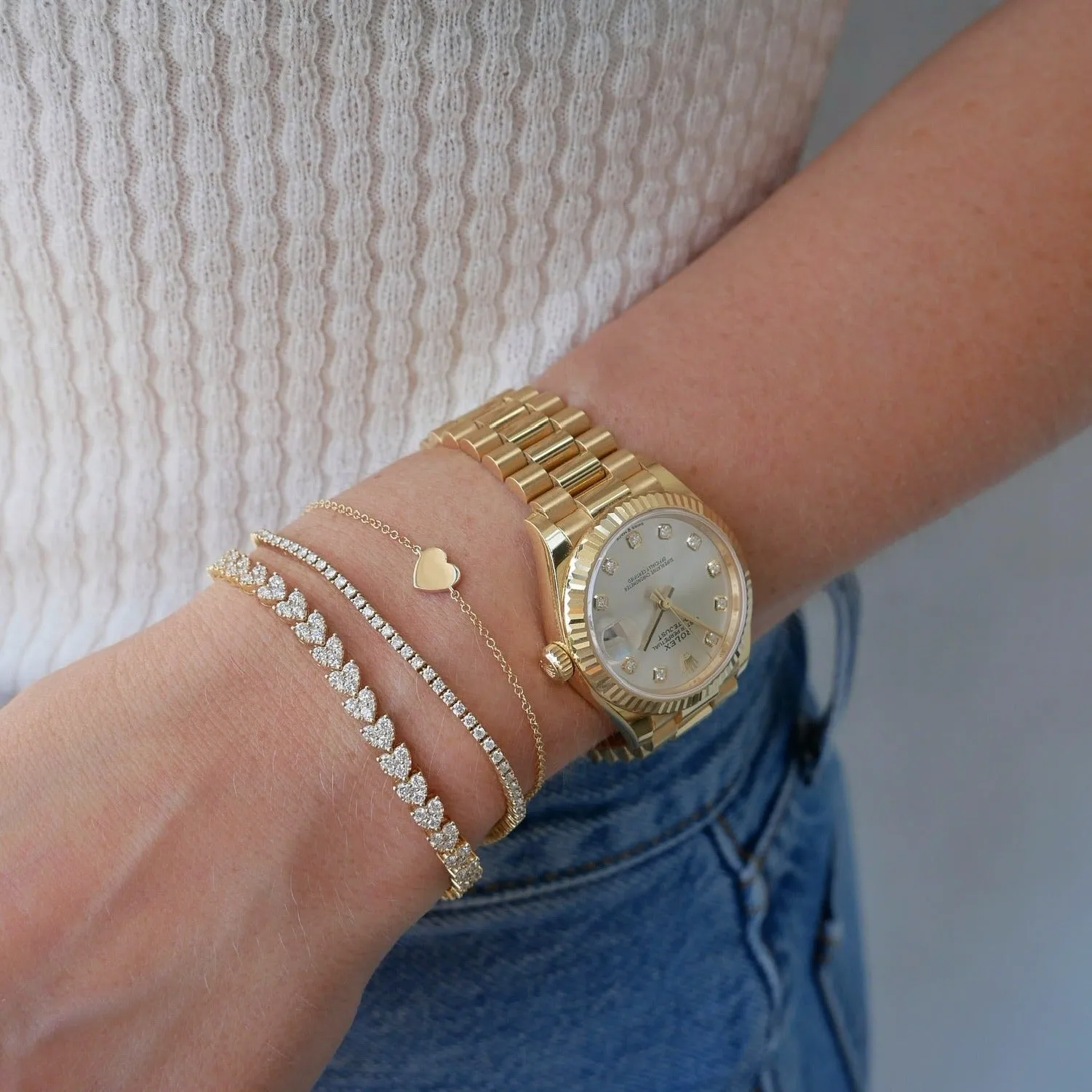 Gold Heart Bolo Bracelet sold by EF Collection product image thumbnail 2