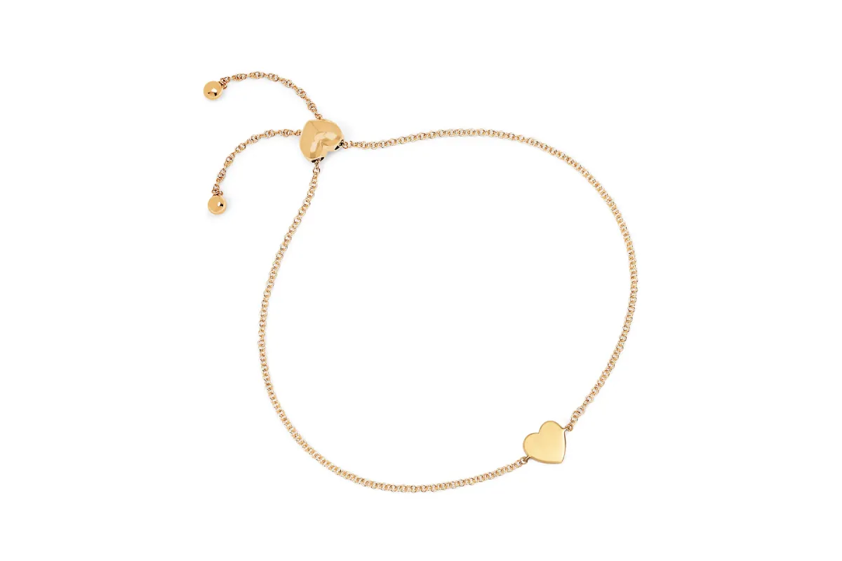 Gold Heart Bolo Bracelet sold by EF Collection