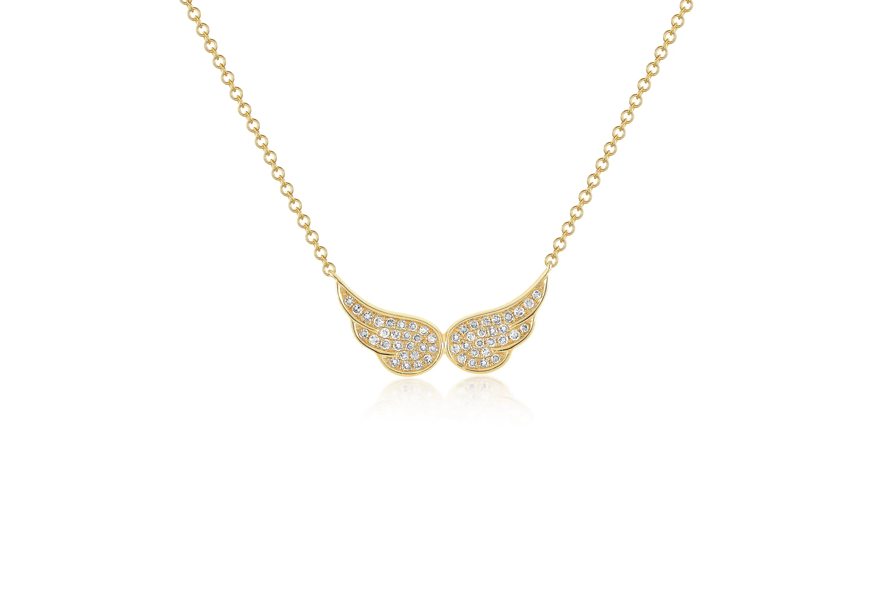 Diamond Double Angel Wing Necklace sold by EF Collection