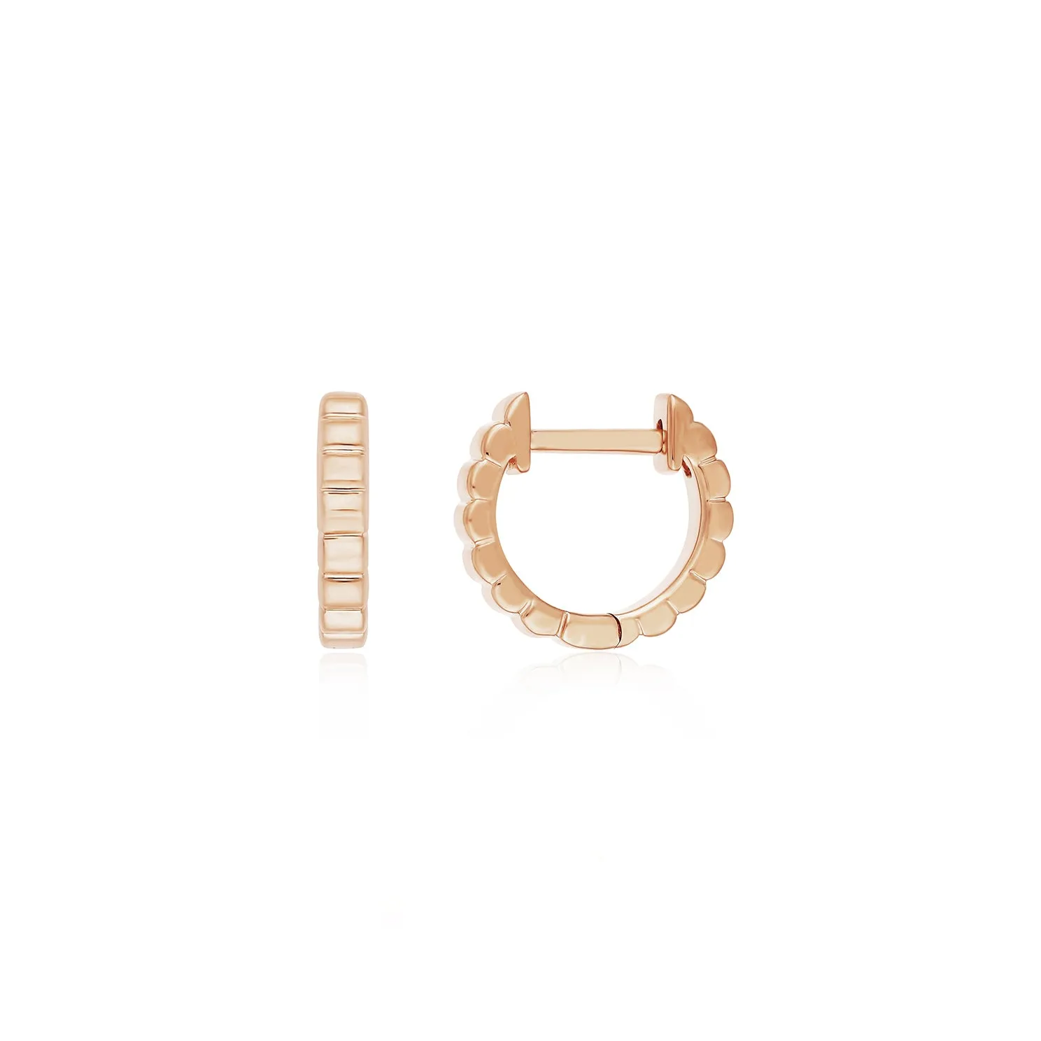 Gold Fluted Mini Huggie Earring sold by EF Collection product image thumbnail 3