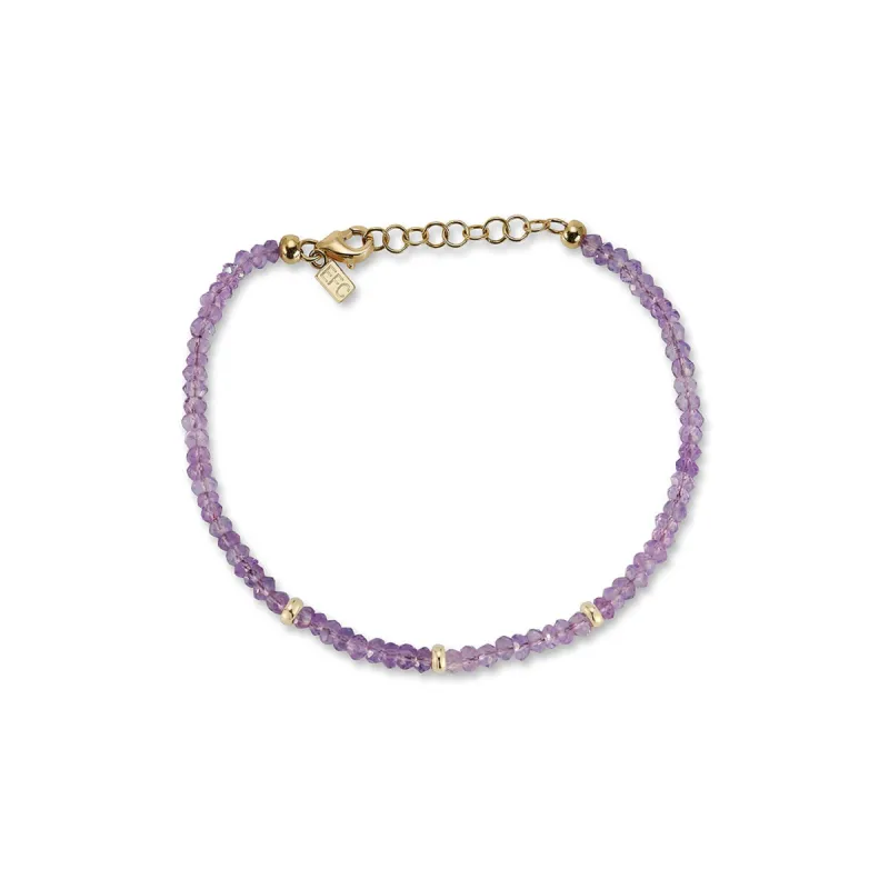 Birthstone Bead Bracelet In Amethyst sold by EF Collection