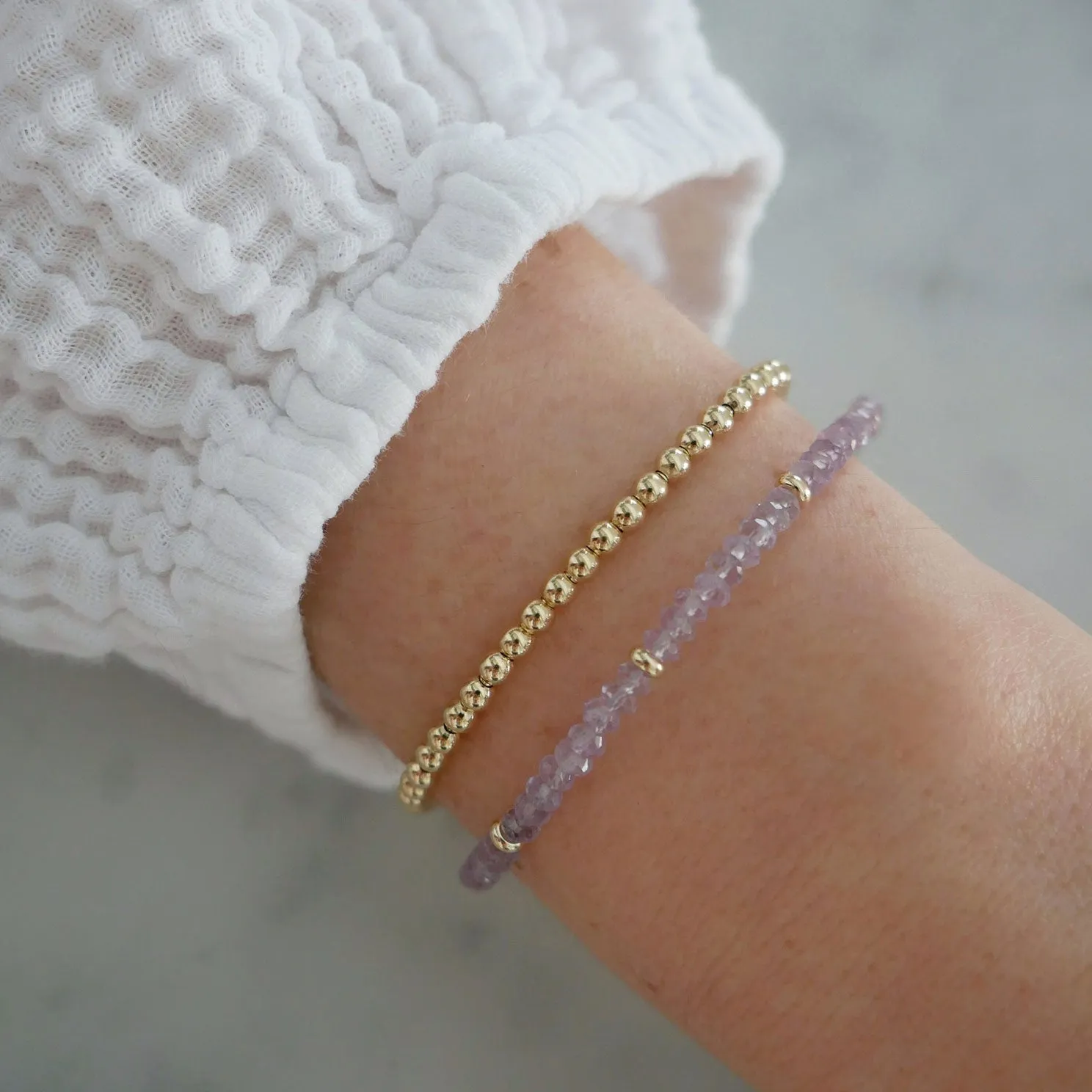 Birthstone Bead Bracelet In Amethyst sold by EF Collection product image thumbnail 4