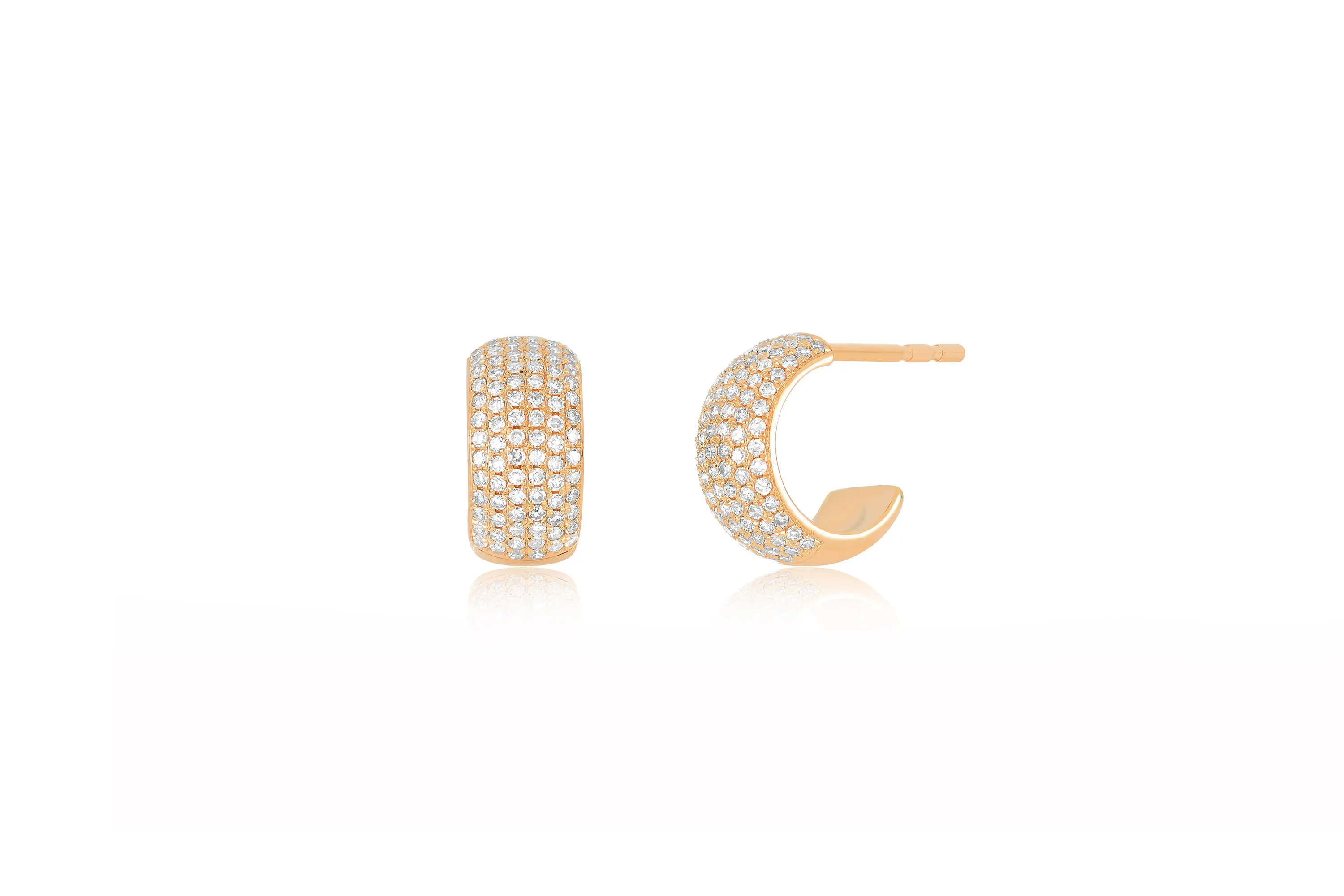 Pavé Diamond Bubble Huggie Earring sold by EF Collection