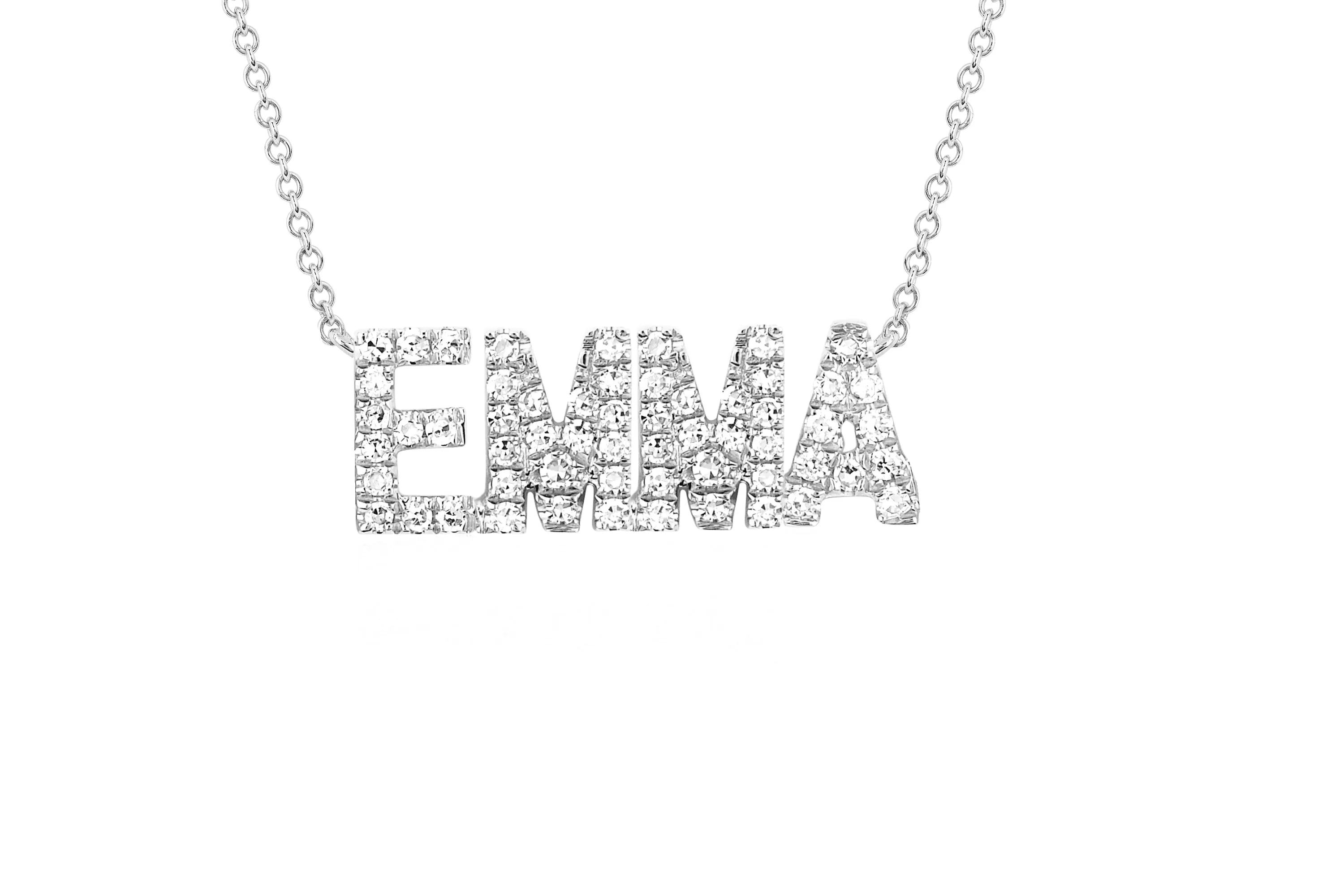 Diamond Block Name Necklace sold by EF Collection product image thumbnail 4