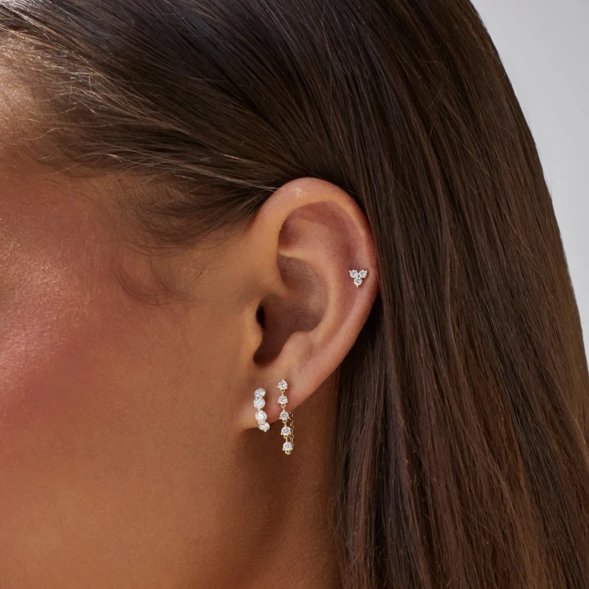Diamond Trio Stud Earring sold by EF Collection product image thumbnail 5