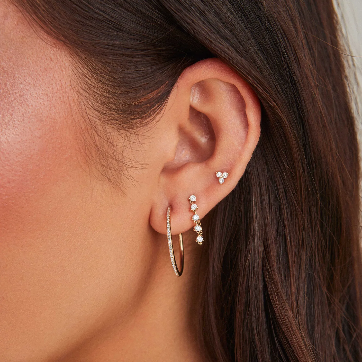 Diamond Trio Stud Earring sold by EF Collection product image thumbnail 2