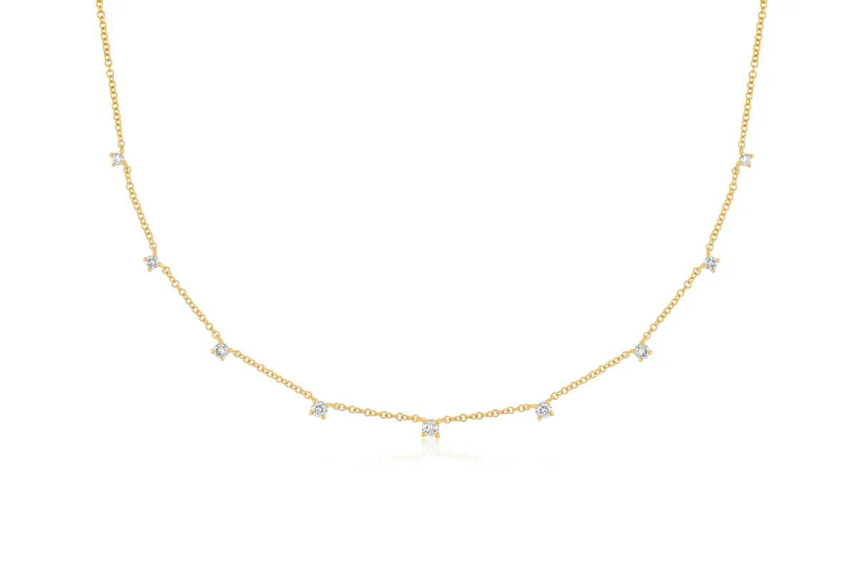 9 Prong Set Diamond Necklace sold by EF Collection