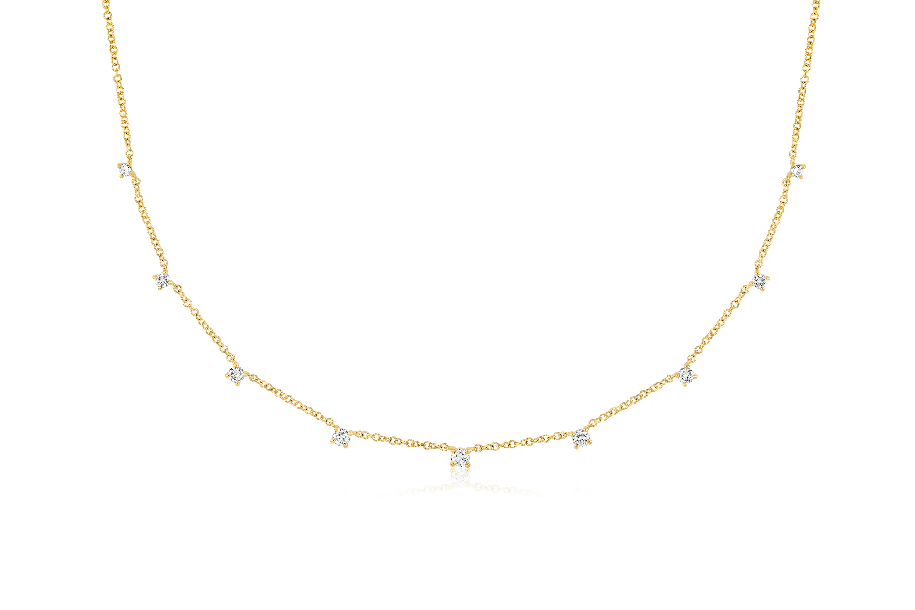 9 Prong Set Diamond Necklace sold by EF Collection