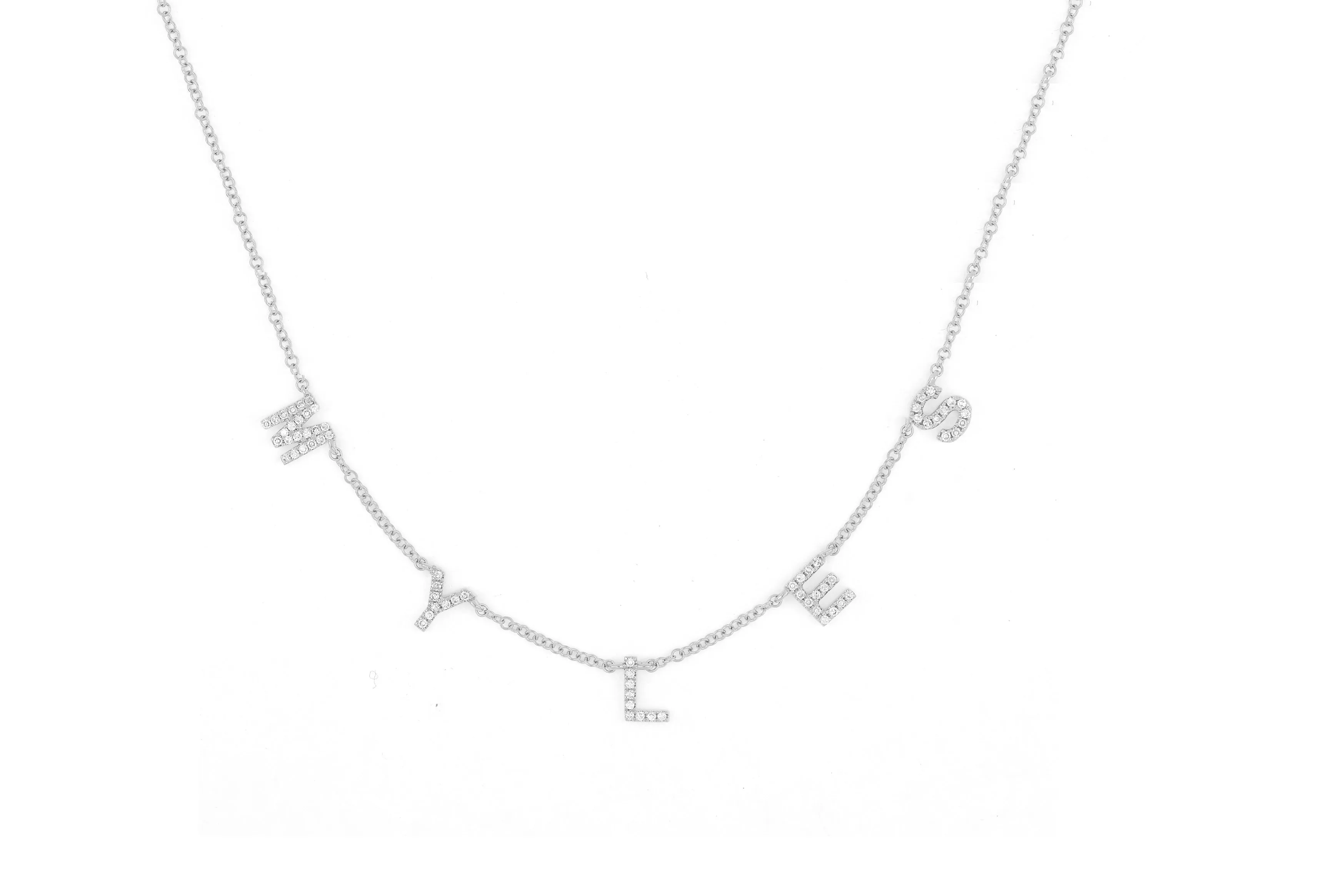 Diamond Multi Initial Necklace sold by EF Collection product image thumbnail 4