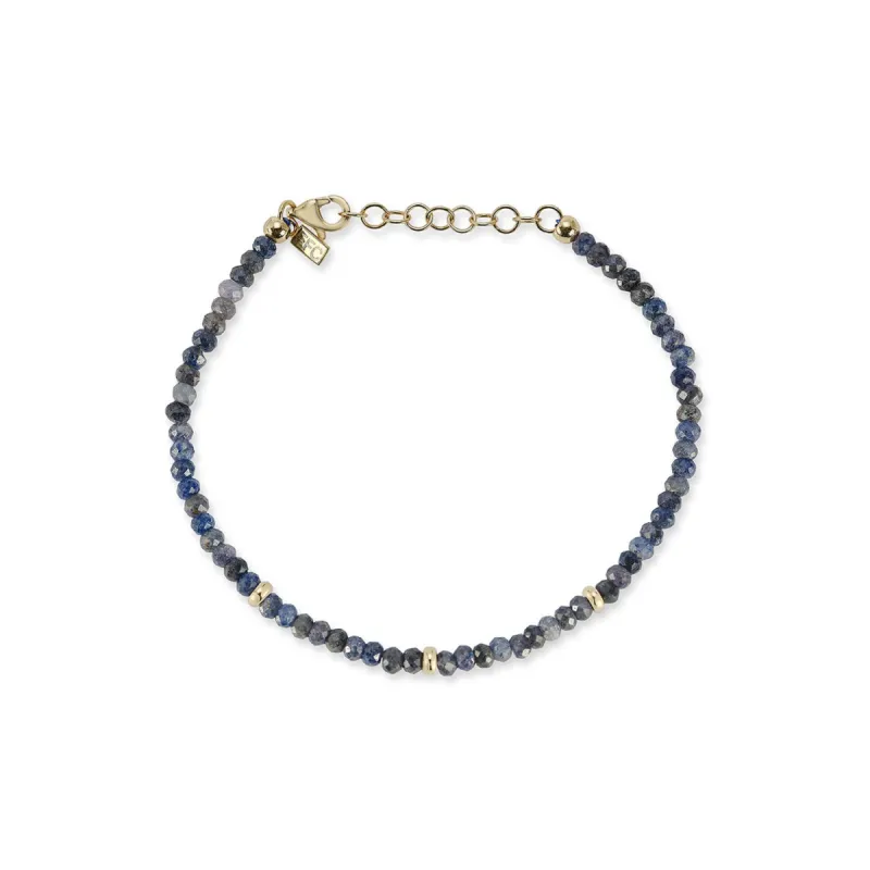 Birthstone Bead Bracelet In Blue Sapphire sold by EF Collection