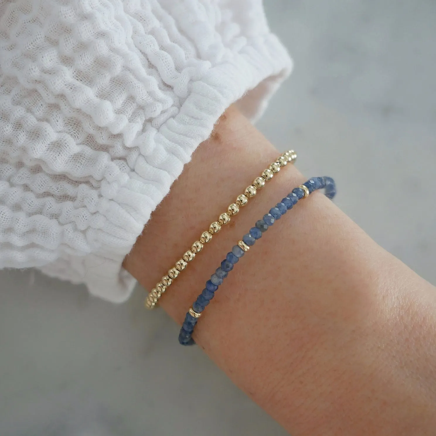 Birthstone Bead Bracelet In Blue Sapphire sold by EF Collection product image thumbnail 2