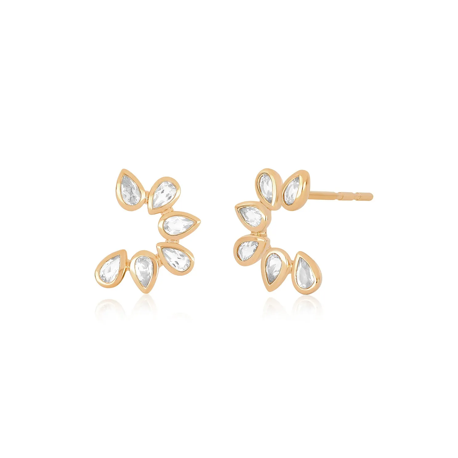 Multi White Quartz Pear Stud Earrings sold by EF Collection product image thumbnail 3