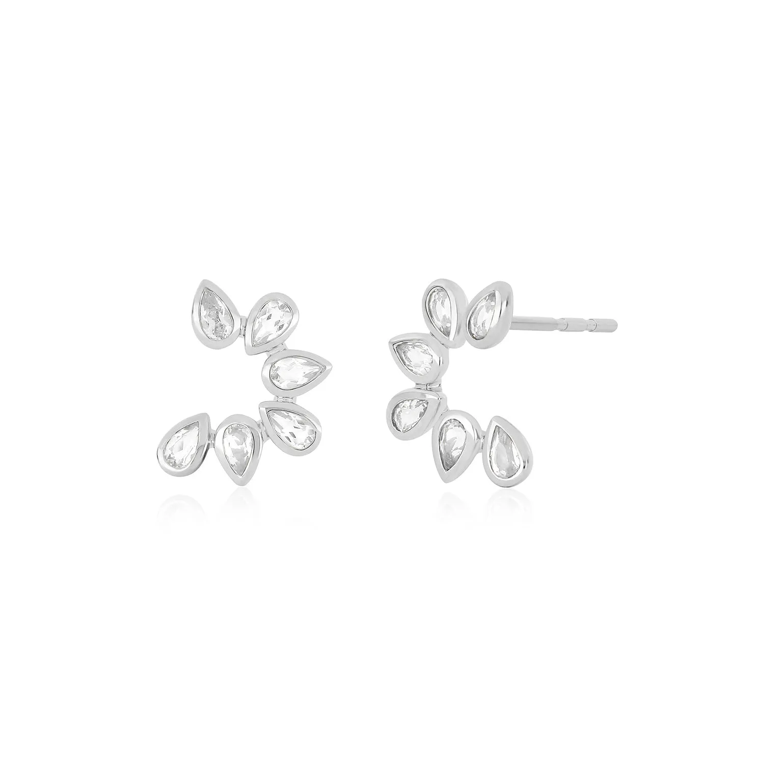 Multi White Quartz Pear Stud Earrings sold by EF Collection product image thumbnail 4