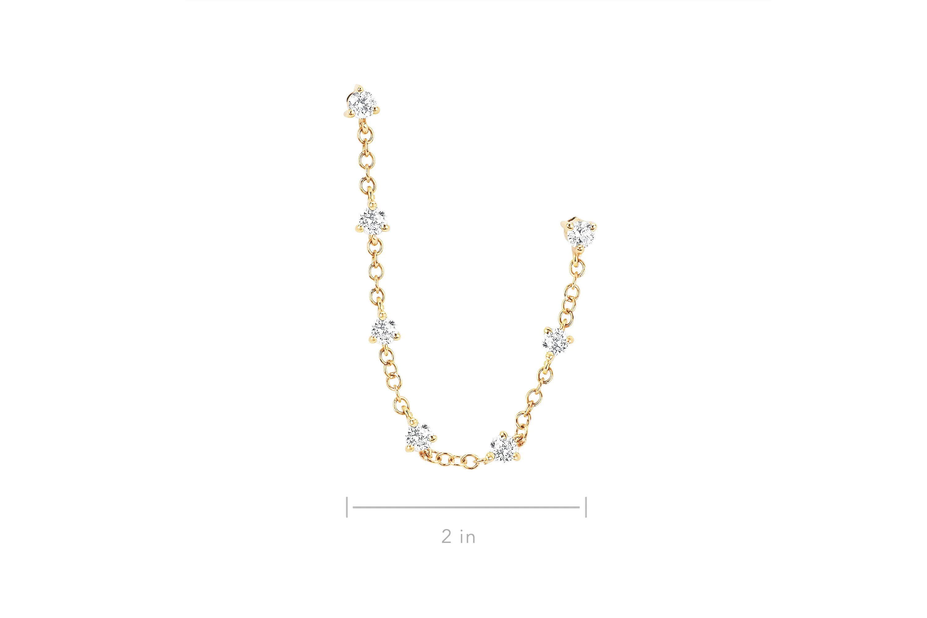Diamond Double Stud Chain Earring sold by EF Collection product image thumbnail 5