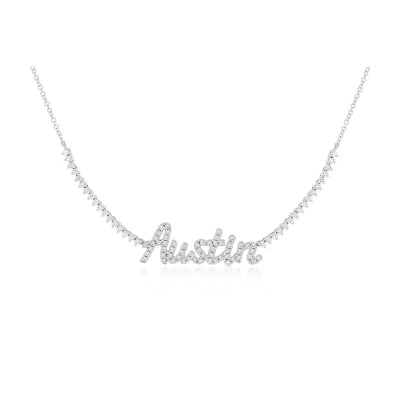 Luxe Diamond Script Name Necklace sold by EF Collection