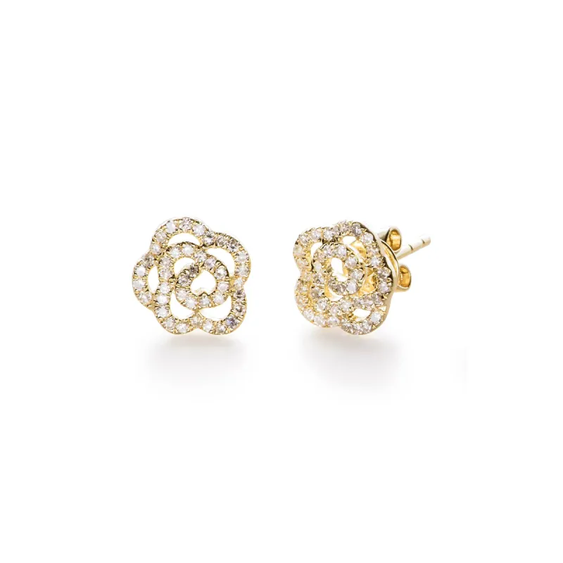 Diamond Rose Stud Earring sold by EF Collection