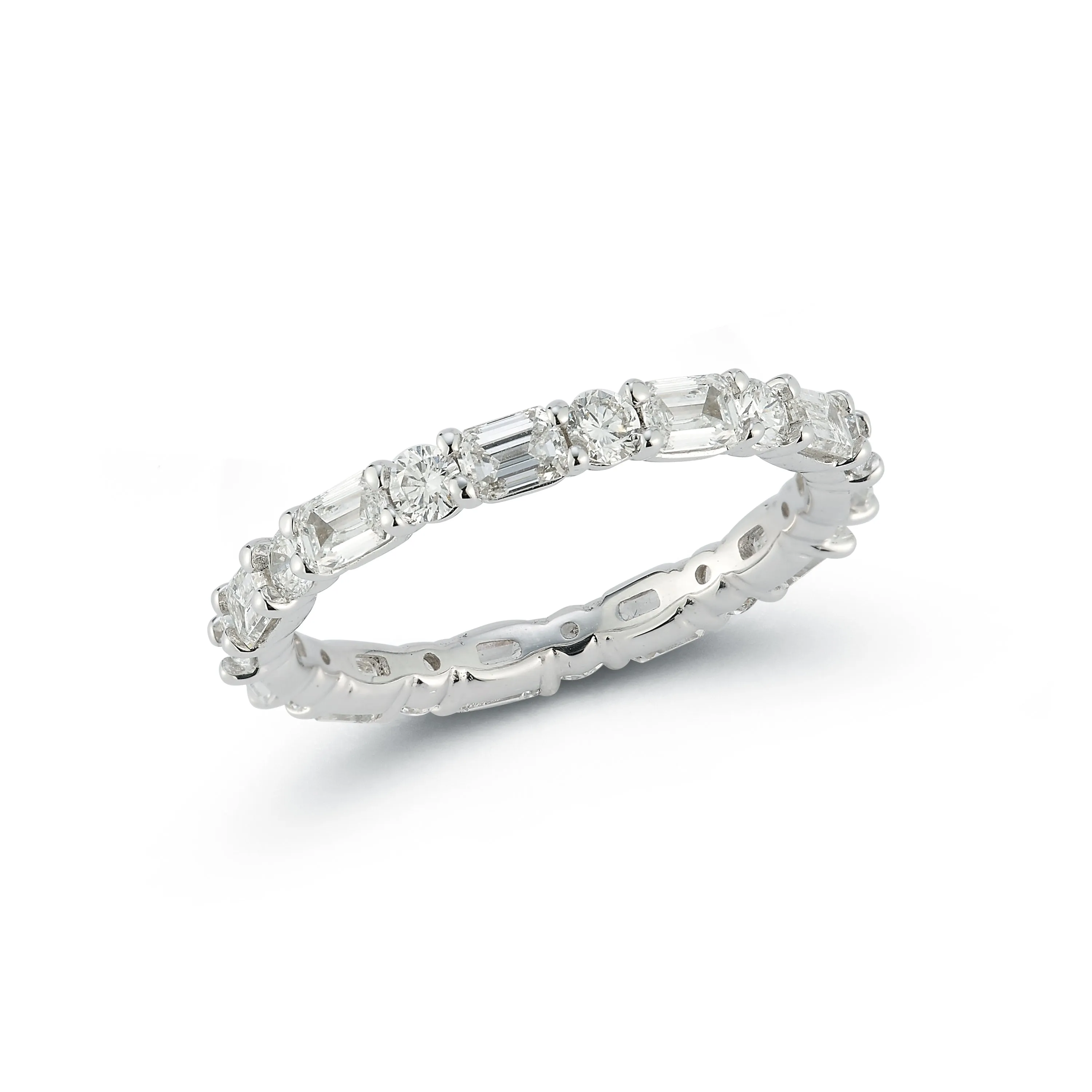 Round & Emerald Diamond Eternity Band sold by EF Collection product image thumbnail 3