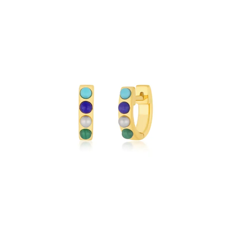 Seaside Stone Mini Huggie Earring made by EF Collection