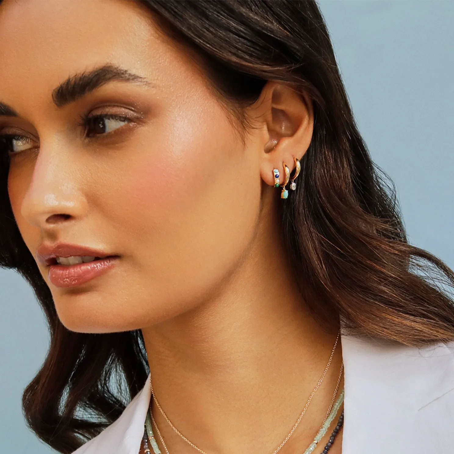 Seaside Stone Mini Huggie Earring sold by EF Collection product image thumbnail 2