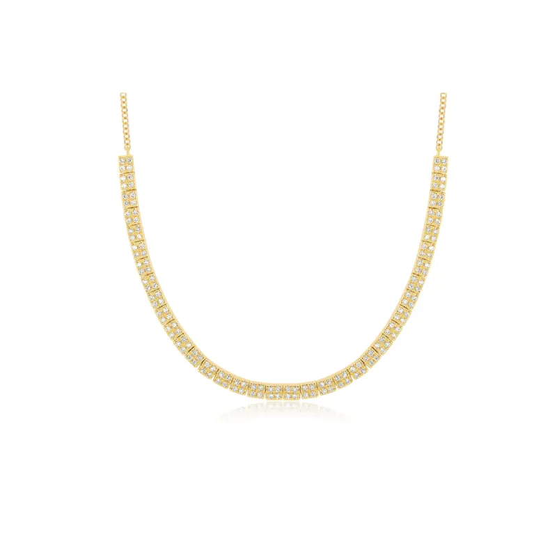 Diamond Double Row Segment Necklace sold by EF Collection