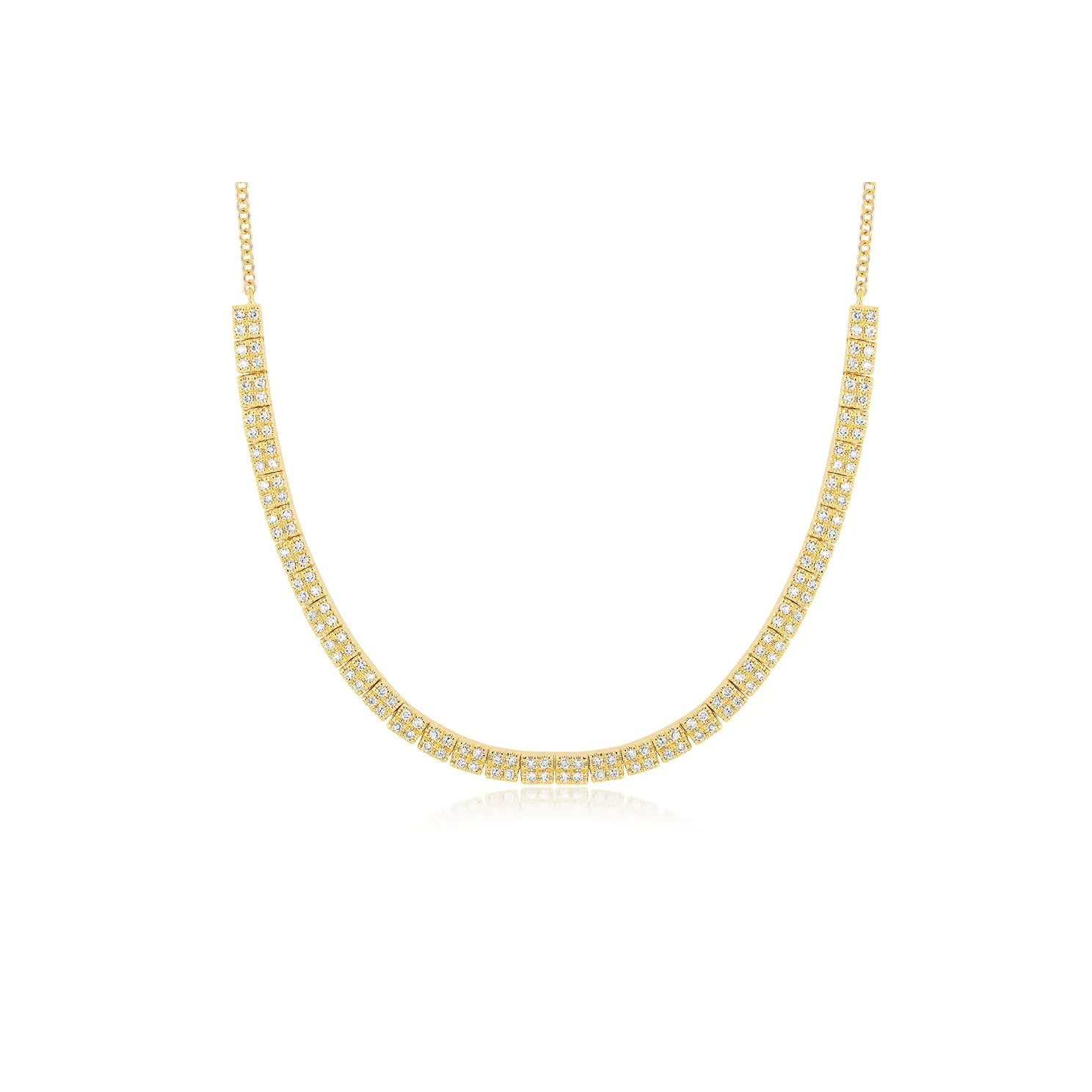 Diamond Double Row Segment Necklace sold by EF Collection