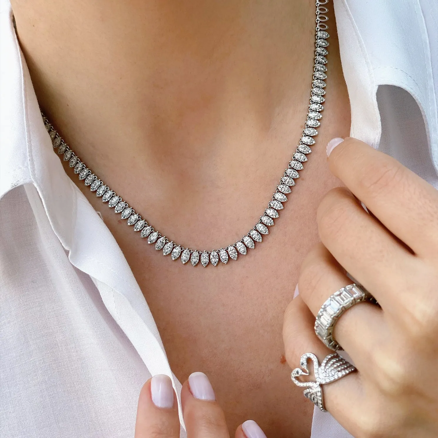 Diamond Pretty Lady Eternity Necklace sold by EF Collection product image thumbnail 5