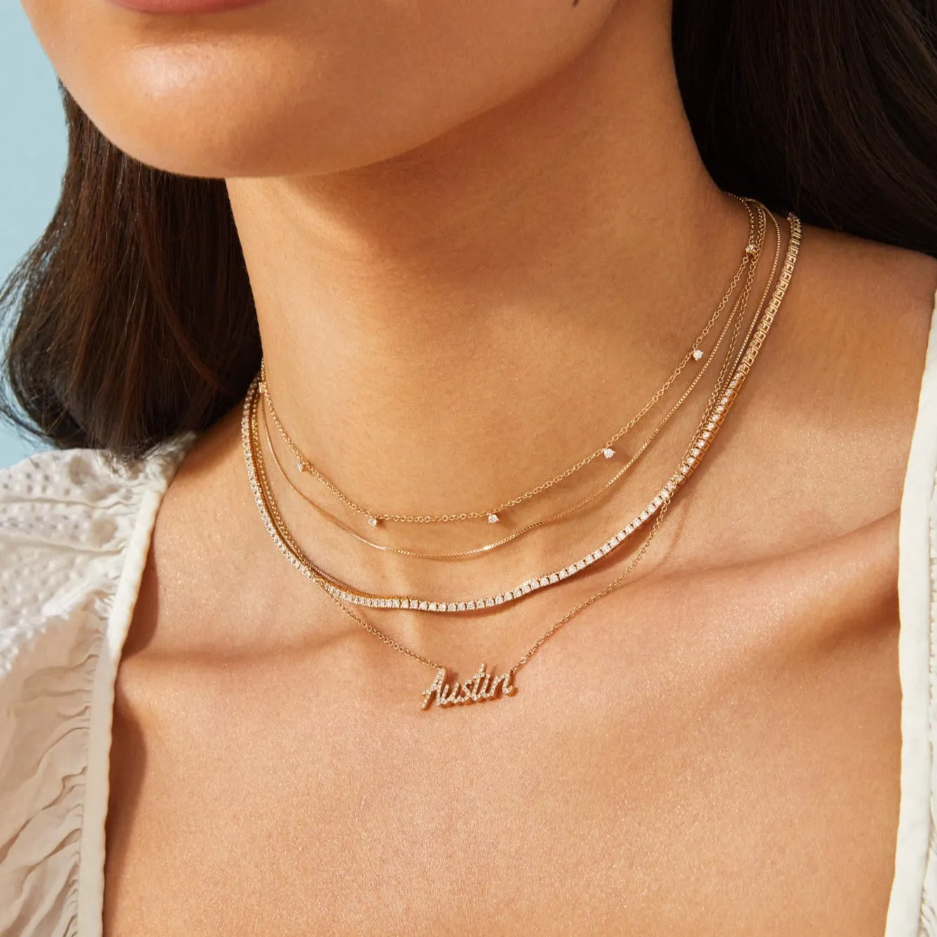 Diamond Script Name Necklace sold by EF Collection product image thumbnail 5