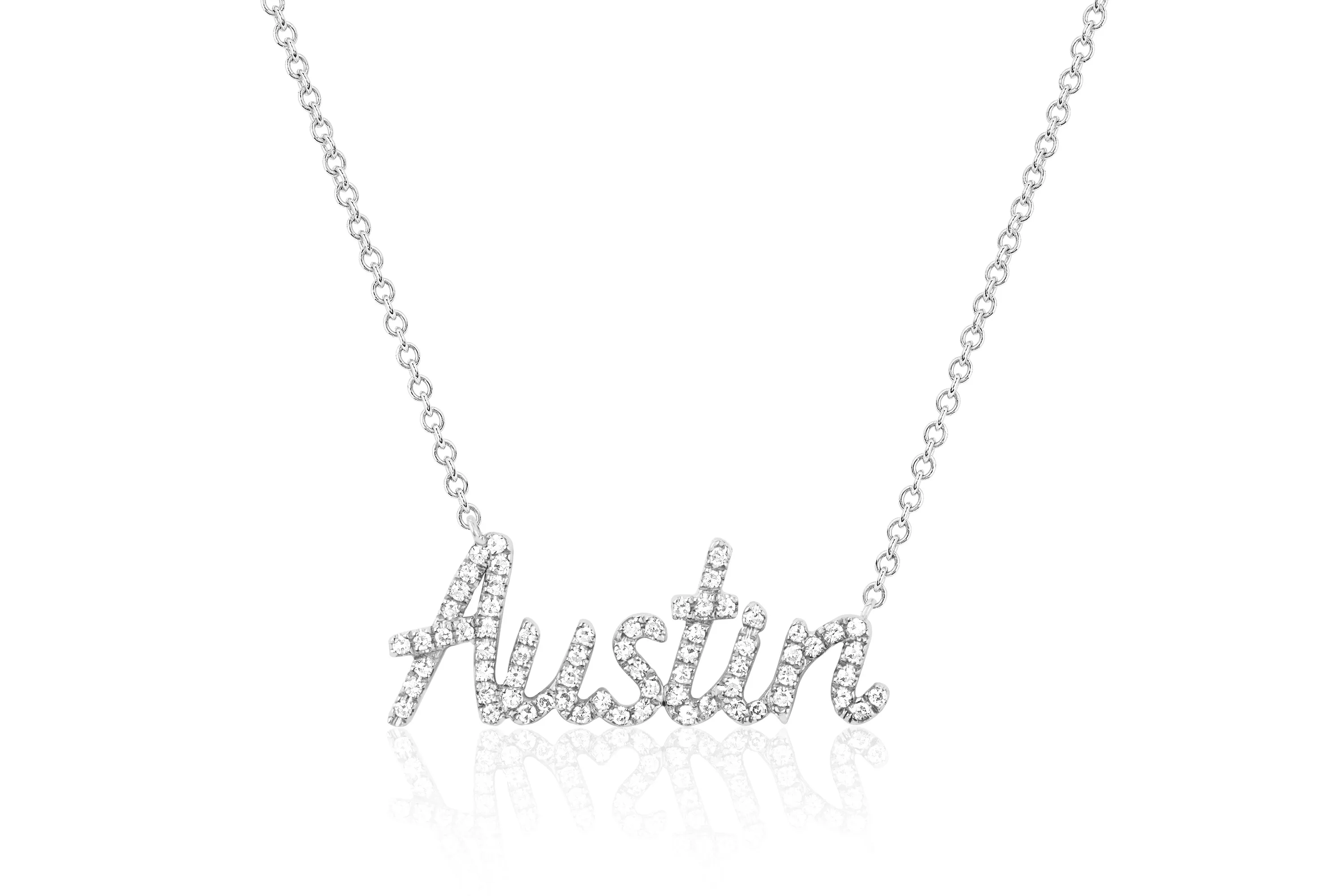 Diamond Script Name Necklace sold by EF Collection product image thumbnail 4