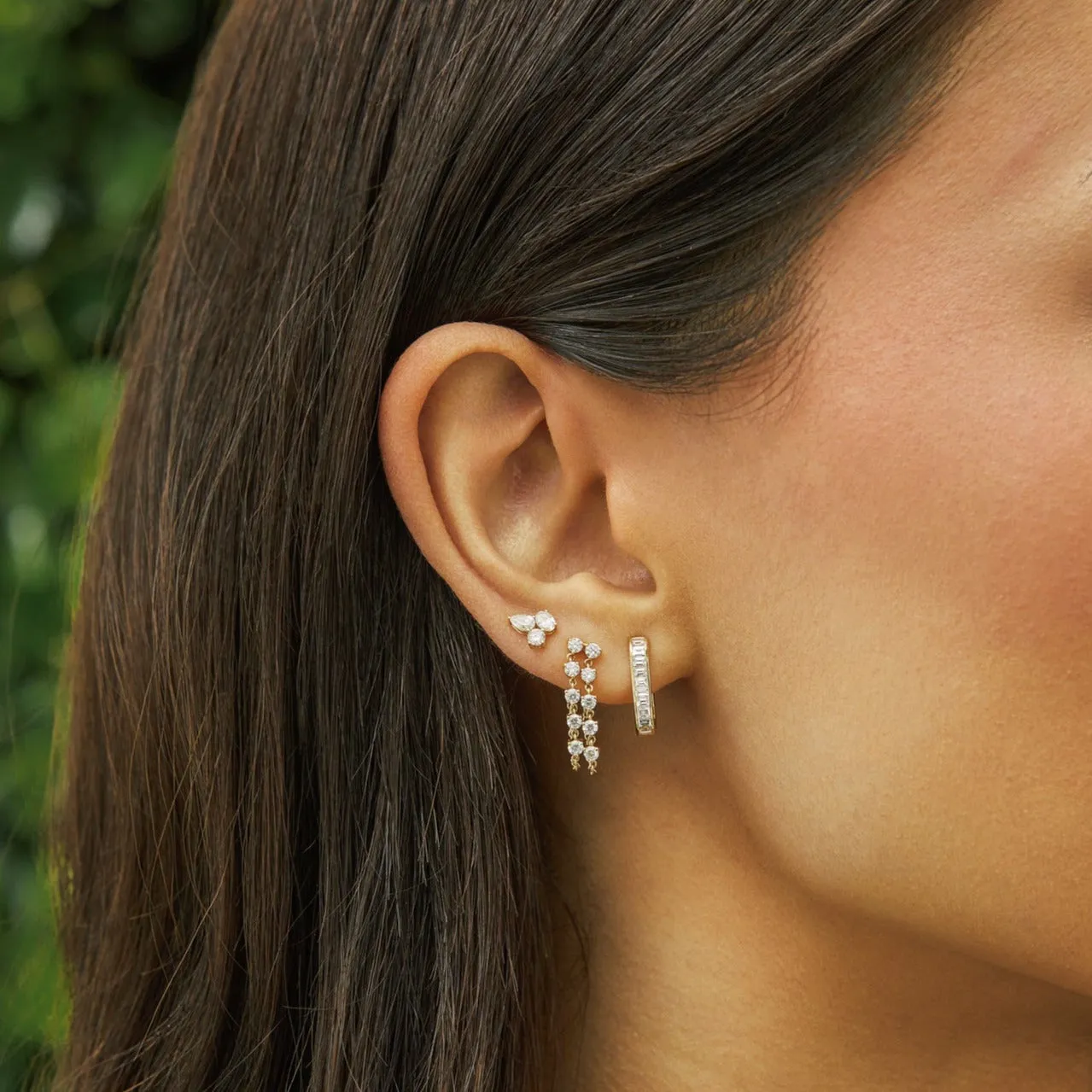 Triple Diamond Cluster Stud Earrings sold by EF Collection product image thumbnail 5