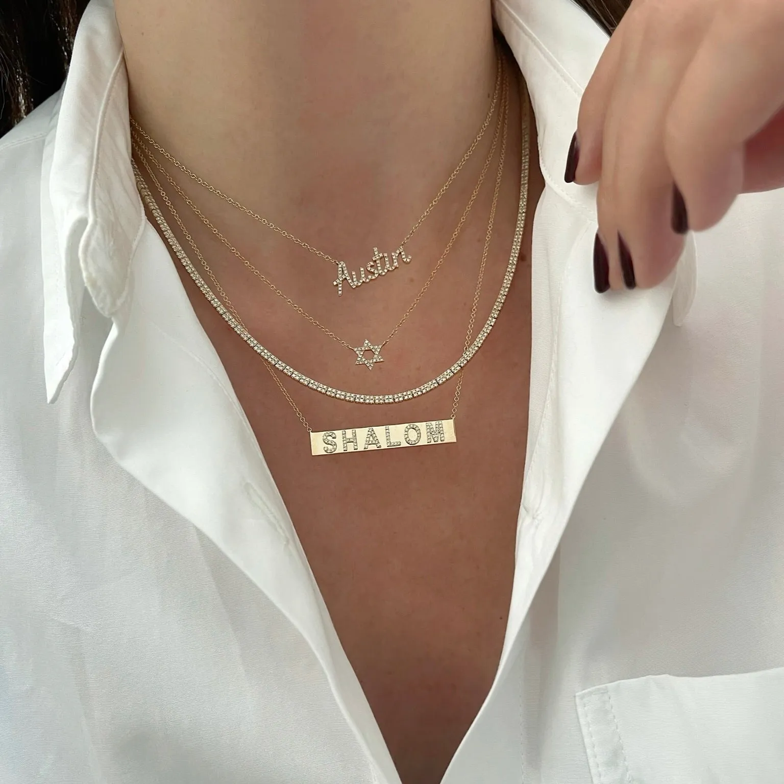 Diamond Nameplate Necklace sold by EF Collection product image thumbnail 2