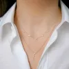 Multi Diamond Cluster Necklace sold by EF Collection