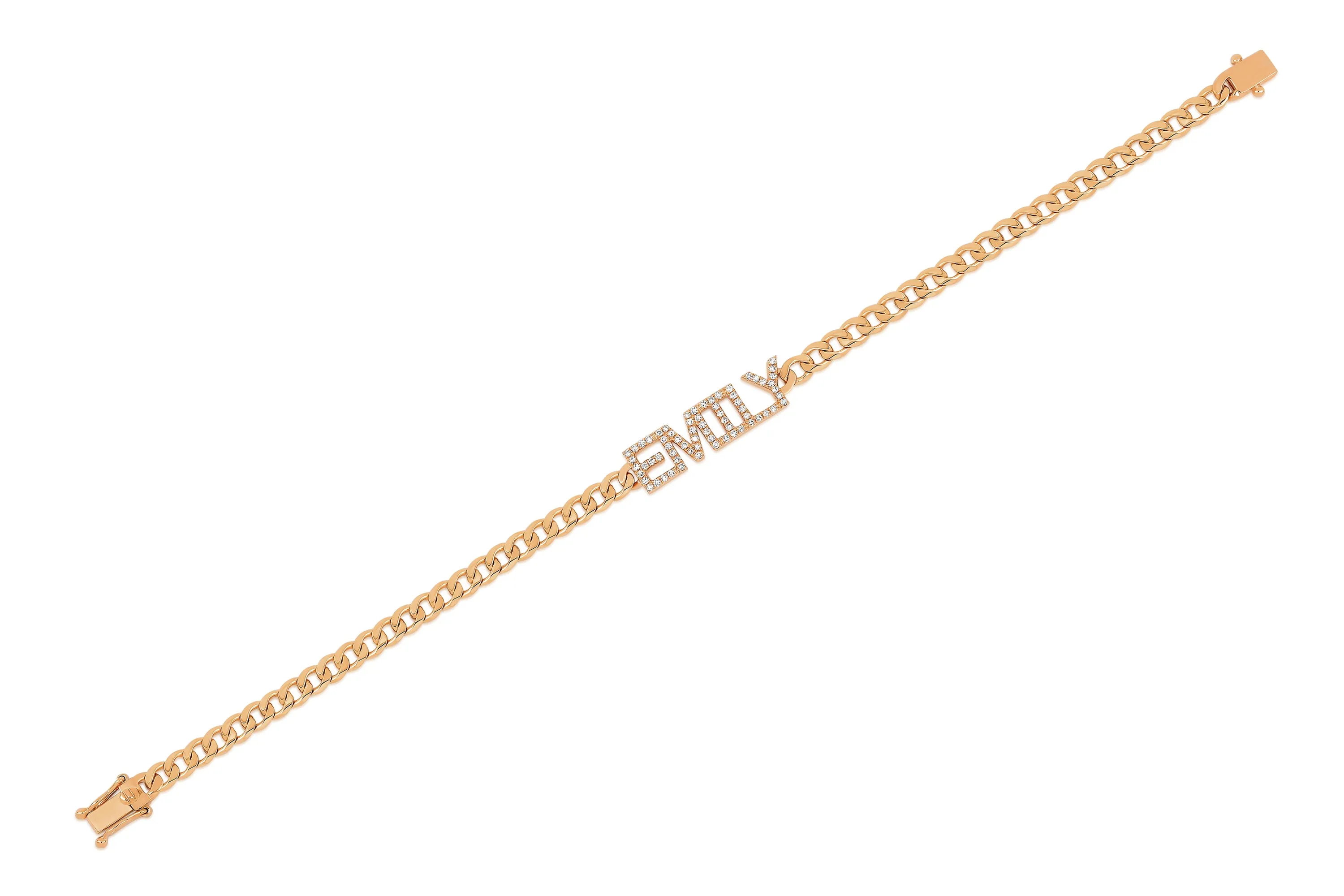 Diamond Name Curb Chain Bracelet sold by EF Collection product image thumbnail 3