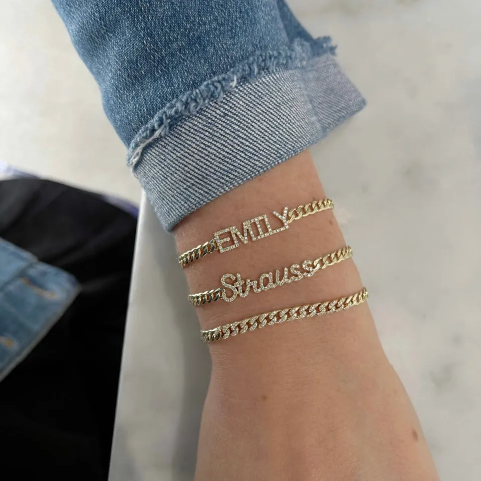 Diamond Name Curb Chain Bracelet sold by EF Collection product image thumbnail 5