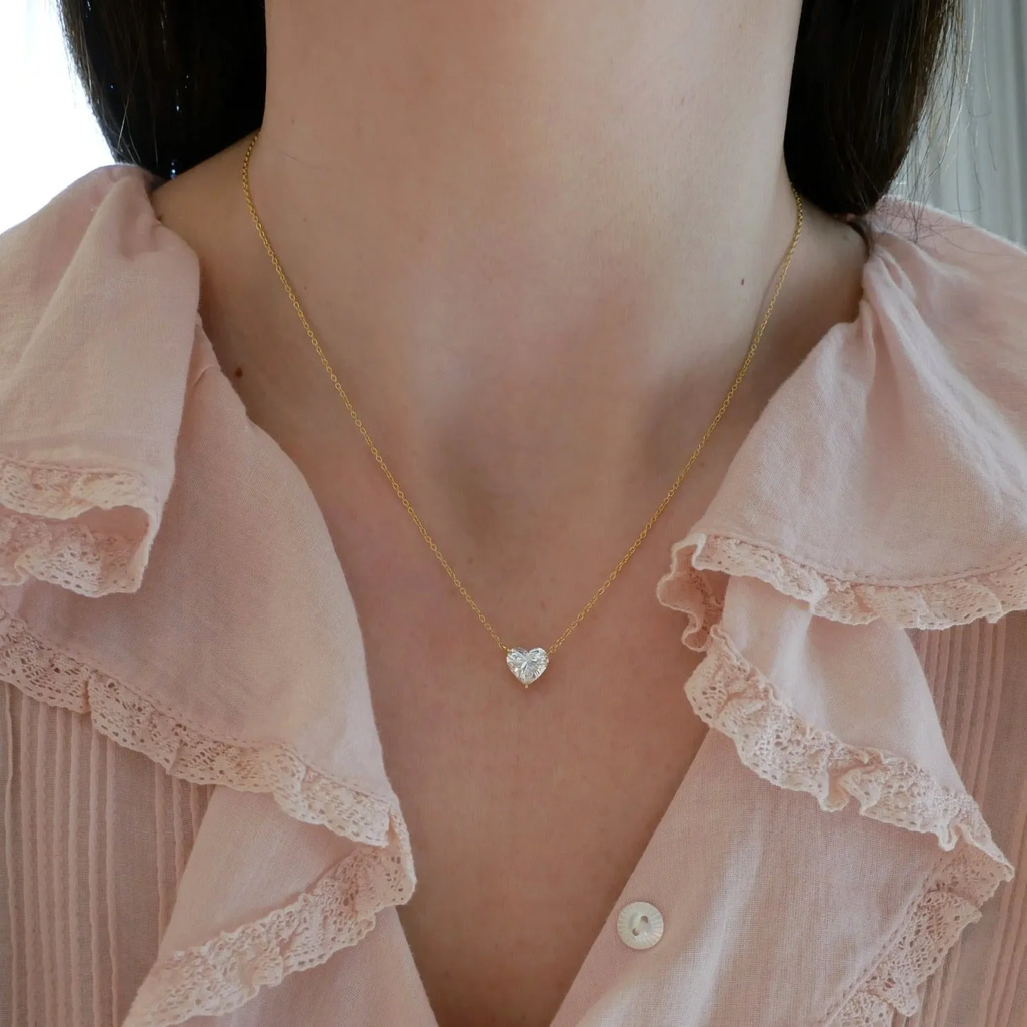 Diamond Heart Solitaire Necklace sold by EF Collection product image thumbnail 5