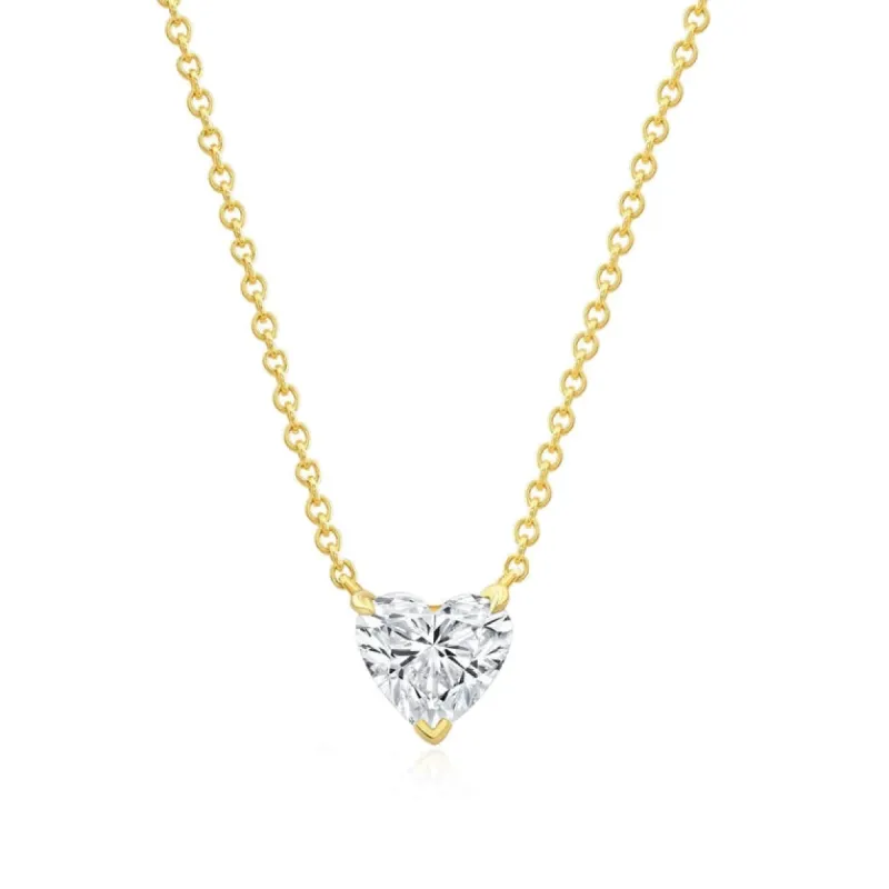 Diamond Heart Solitaire Necklace sold by EF Collection